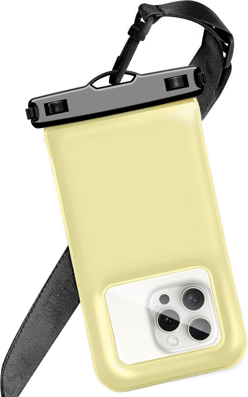 Foweroty Floatable Soap Bubble Waterproof Phone Pouch/Case with Crossbody Lanyard for iPhone 17 16 Pro Max/15 Pro/14/13/12, IP68 Cellphone Dry Bag Beach Cruise Ship Essentials, 1 Pack-Creamy-7″ - Image 1